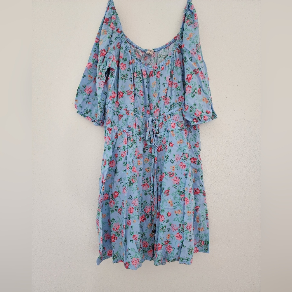 Girl blue floral mini Romper
